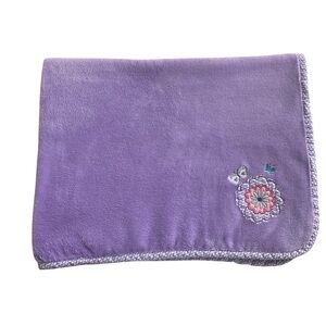 Small Wonders Purple Baby Blanket Flowers Butterflies Plush 30 x 38